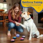 Dog Buttons for Communication with Mat & Clicker – 30s Recordable Dog Buttons Talk, Talking Buttons for Dogs, Gift for Dog Owners with Training Guide, Custom Stickers, and Clear Sound (8-Pack)