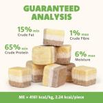 MON2SUN Triple-Layer Freeze Dried Cat & Dog Treats, Chicken, Egg & Chicken Liver Recipe Cube, Grain-Free High Protein Snacks, All Natural Food Topper or Training Rewards, 10.6oz