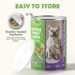 MON2SUN Triple-Layer Freeze Dried Cat & Dog Treats, Chicken, Egg & Chicken Liver Recipe Cube, Grain-Free High Protein Snacks, All Natural Food Topper or Training Rewards, 10.6oz