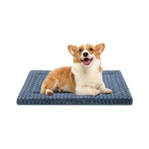 WagWonders Dog Bed Mat Washable Reversible Dog Crate Pad Soft Fluffy Pet Kennel Beds with Anti-Slip Bottom Dog Cat Sleeping Mattress for Small Medium Dogs, 29x18x1.5 Inch, Gray