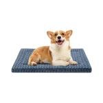 WagWonders Dog Bed Mat Washable Reversible Dog Crate Pad Soft Fluffy Pet Kennel Beds with Anti-Slip Bottom Dog Cat Sleeping Mattress for Small Medium Dogs, 29x18x1.5 Inch, Gray