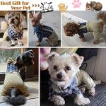 Pet Clothes Dog Shirts Classic Plaid Striped Overall Jumpsuit, Gentle Puppy Wedding Birthday Western Onesies Apparel, Fashion Daily Outfit with Bowtie for Dogs and Cats (Medium, Khaki)