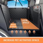 Sixheels Dog Car Seat Cover Back Seats Protector, Backseat Extender Hard Bottom Rear Seat Pet Cover for Dogs, Waterproof Carseat Covers Dog Hammock Travel Accessories for Car,SUV,Truck