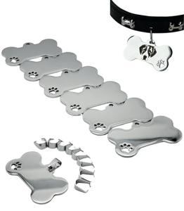 Blank Dog Tags 10PCS Smooth Edges Stainless Steel Blank Bone Shape Dog Tags Sublimation-Ready Pet Tag Pet ID Tag for Dogs Sublimation Dog Tag Blanks Laser Engraving Metal 1.9 x 1in