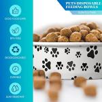 Potchen 30 Pieces Disposable Dog Bowls 16 oz Small Pet Feeding with Printed Pattern Dishes for Small Pet Paper Food Travel Bowls for Feeding Dogs and Cats Puppies Dry Wet Food Water