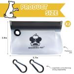 2-Pack Dog Treat Pouch,Lightweight, Compact,Leak Proof,Water Resistant,Carabiner Clip Dogs Travel Bag,Food-Safe Peva Reusable Bags,Holds Treats,Poop Bags,Toys Pet Bag,Dog Travel Accessories