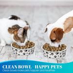 Potchen 30 Pieces Disposable Dog Bowls 16 oz Small Pet Feeding with Printed Pattern Dishes for Small Pet Paper Food Travel Bowls for Feeding Dogs and Cats Puppies Dry Wet Food Water