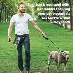 2-Pack Dog Treat Pouch,Lightweight, Compact,Leak Proof,Water Resistant,Carabiner Clip Dogs Travel Bag,Food-Safe Peva Reusable Bags,Holds Treats,Poop Bags,Toys Pet Bag,Dog Travel Accessories