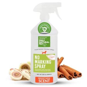 ONLY NATURAL PET No Marking Deterrent Spray for Dogs – Indoor Outdoor Urine Prevention - Stain & Odor Eliminator - Potty Pet Training Aid to Deter Peeing or Marking Carpet or Furniture – 32 Fl Oz