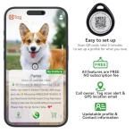 QR Code Smart Pet ID Tag for Cats Dogs - Waterproof Durable Pet Identity Tracking Accessory No Fees & Privacy Protection Personalized for Dogs and Cats(Blue, M)