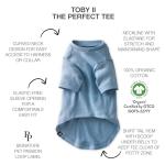 Pet Passion Toby II - The Perfect Tee, 3 Pack Short Sleeve Pet T-Shirt 100% Organic Cotton Tees Clothes for Small, Medium, Large Dogs​​, Navy Ombre, Medium (20-45 lbs)