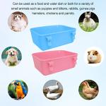6 Pack Feeder (Blue, Pink), Hanging Feeder,Food and Water Container, Bath Water Bowl Universal for Birds Hamsters Mice Rats Rabbit Guinea Pig Small Pets (S) (S)