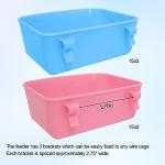 6 Pack Feeder (Blue, Pink), Hanging Feeder,Food and Water Container, Bath Water Bowl Universal for Birds Hamsters Mice Rats Rabbit Guinea Pig Small Pets (S) (S)
