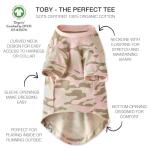 Pet Passion Toby 3-Pack 100% Organic Cotton Dog Short Sleeve T-Shirt Pet Tees for All Breeds, Pink Camo, Medium (20-45 lbs)