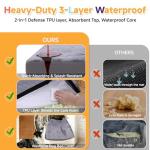 WAYIMPRESS Waterproof Dog Bed for Crate - Outdoor Dog Crate Bed for Small Dogs, Orthopedic Crate Bed for Small Dogs with Egg Crate Foam, Anti-Slip, Reversible & Washable Cover, 23" x 17", Gray