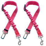 Yiaizhuo 2 Dog Car Harness Seatbelt Seat Belt Leash Travel Accessories Bungee Anti Shock Pet Cat Adjustable Lead Clip Safety Seats Belts Pink