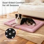 Dog Bed Mat, Dual-Sided Dog Crate Bed Mat - Ultra Soft & Machine Washable Kennel Pad for Cats and Extra Small Dogs, All-Season Comfort Pet Bed for Crates, Travel, and Home, Pink, 18 x 14 Inch