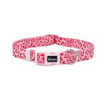 Olahibi Dog Collar Leash Set, Leopard Pattern, Polyester Material, Adjustable Collar and 5ft Matching Leash, for Puppy Dogs.(XS, Pink Leopard)