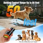 Dog Bark Deterrent Devices, 3X Anti Barking Device for Dogs Ultrasonic Dog Training, Up to 50FT Bark Control Dog Barking Silencer, Correct Bad Behavior Indoor Outdoor Portable Dog Barking Stopper