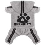 Otunrues Dog Security Clothes - 4 Legs Jumpsuit Sweatshirt Hoodie - Soft & Warm Winter Outfit Pullover Sweater for Small Medium Large Dogs Cats (Grey, XX-Small)