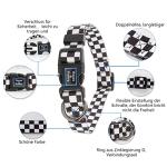 Roses&Poetry Dog Collar and Leash for Small,Adjustable Durable 5ft Puppy Leash Collar for Dog Training Lead（Black & White-S）