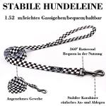 Roses&Poetry Dog Collar and Leash for Small,Adjustable Durable 5ft Puppy Leash Collar for Dog Training Lead（Black & White-S）