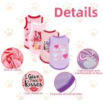 Topbuti 4 Pack Dog Shirts Summer Pet T Shirts Puppy Clothes Dog Clothing Breathable Cat Sleeveless Vest for Small Dogs Cats (Medium, Love)