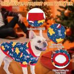 KOOLTAIL Christmas Dog Sweater, 3 Pack Fleece Dog Shirt Turtleneck Pullover Clothes for Small Medium Large Dogs, Fuzzy Soft Warm Pet Winter Cold Weather Coats for Puppy Cats Girls Boys, Red & Green XS