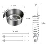 5Pcs Bird Cage Food Bowl Set, Stainless Steel Millet Holder with Parakeet Feeder, Pet Feeding Supplies