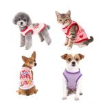 Topbuti 4 Pack Dog Shirts Summer Pet T Shirts Puppy Clothes Dog Clothing Breathable Cat Sleeveless Vest for Small Dogs Cats (Medium, Love)