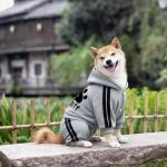 Otunrues Dog Security Clothes - 4 Legs Jumpsuit Sweatshirt Hoodie - Soft & Warm Winter Outfit Pullover Sweater for Small Medium Large Dogs Cats (Grey, XX-Small)