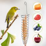 5Pcs Bird Cage Food Bowl Set, Stainless Steel Millet Holder with Parakeet Feeder, Pet Feeding Supplies