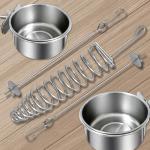 5Pcs Bird Cage Food Bowl Set, Stainless Steel Millet Holder with Parakeet Feeder, Pet Feeding Supplies