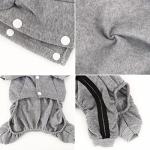 Otunrues Dog Security Clothes - 4 Legs Jumpsuit Sweatshirt Hoodie - Soft & Warm Winter Outfit Pullover Sweater for Small Medium Large Dogs Cats (Grey, XX-Small)