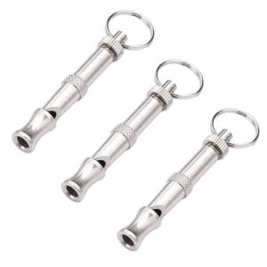 DPWOUM 3Pcs Silver Adjustable Ultrasonic Dog Whistle,Portable Whistle Pet Whistle Supersonic Whistle Dog Whistles for Pet Training,Training and Behavior Aids, Portable Pet Training Aid