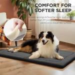 Joydeco Low Profile Dog Crate Mat Reversible Bed Pad, Washable Dog Pad Mat with Ultra Soft Fleece, Compact Design Kennel Beds Mats for Large Medium Small Pets, 35" x 23" Dark Gray