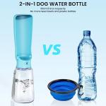 FORWH Portable Dog Water Bottle Dispenser [Leak Proof & Foldable] Dog Travel Water Bottle Bowl Accessories for Puppy Small Medium Large Dogs Pet Water Bottles for Dogs Walking Outdoor Hiking 19OZ
