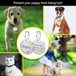Personalized Dog/Cat Cute Paw Pet ID Tag with Unique Laser Engraving Name and Phone Number for Pet Collar or Key Chain (Pink)