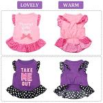 Frienda 4 Pieces Dog Dress for Small Dogs Cute Dog Costumes Puppy Shirt Skirt Dresses Pet Holiday Clothes Apparel for Cats Puppy(M)