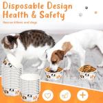 Mifoci 100 Pcs Disposable Dog Bowls 1.5 Cups Pets Disposable Feeding Bowls for Dogs and Cats Pets Paper Travel Cups for Small Medium Dogs Cats Puppy Kitten Dry or Wet Serving Food Water(Lovely)