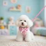 EXPAWLORER Cute Dog Harness Collar Leash Set - Pink Girl Dog Harness Checkered Step-in Design, Detachable Bow Pet Collar, Adjustable No-Choke Lightweight Mesh Vest for Cats Puppy Small Dogs, S
