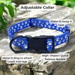 BOLDPET Dog Collar and Leash Set - Durable Polyester Material -Adjustable Collar-Safe Metal Buckle-Cute Pawprints Design Dog Leash and Collar Set for Small, Medium and Large Dogs