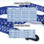 BOLDPET Dog Collar and Leash Set - Durable Polyester Material -Adjustable Collar-Safe Metal Buckle-Cute Pawprints Design Dog Leash and Collar Set for Small, Medium and Large Dogs