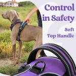 rabbitgoo Dog Harness for Large, No Pull Pet Harness with 3 Buckles, Adjustable Soft Padded Vest with Control Handle, Walking Reflective Pet Vest for Large Dogs, Purple, L