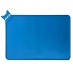 Silicone Pet Feeding Mats, 21"x15" Non-Silp Cat Dog Food Mat for Floors Waterproof, Placemats for Cats and Dogs Water Bowl, BPA Free Pet Feeding Supplies with Raised Edge Easy to Clean (Blue, Large)