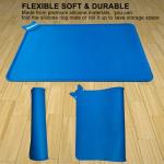 Silicone Pet Feeding Mats, 21"x15" Non-Silp Cat Dog Food Mat for Floors Waterproof, Placemats for Cats and Dogs Water Bowl, BPA Free Pet Feeding Supplies with Raised Edge Easy to Clean (Blue, Large)