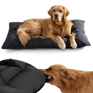 Couzssyhi Chew Proof Indestructible Dog Bed - Durable Dog Bed for Aggressive Chewers, Machine Washable & Waterproof Indoor Outdoor Crate Pad, Tough Kennel Pad for Large Dogs (X-Large (28"x47"))