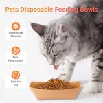 100 Pack Disposable Cat Food Bowls, Paper Pet Food Bowl for Travel, Small Paper Bowls Suitable for Dry Food, Wet Food and Water, 0.25 Pound Disposable Bowls for Stray Cats, Dogs Feeding Station