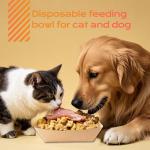 100 Pack Disposable Cat Food Bowls, Paper Pet Food Bowl for Travel, Small Paper Bowls Suitable for Dry Food, Wet Food and Water, 0.25 Pound Disposable Bowls for Stray Cats, Dogs Feeding Station