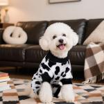choyaxo Dog Cow Print Pajamas Puppy Jumpsuit for Everyday Pet Outfit